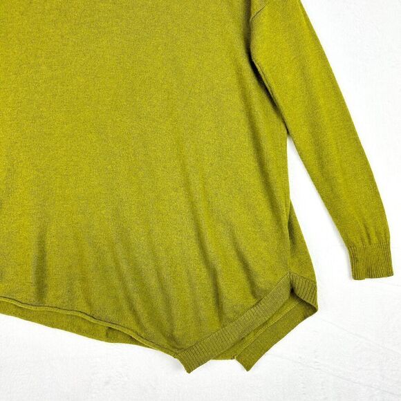 John Mark Cotton Wool Blend Asymmetrical Sweater Size Medium Green Lagenlook - Picture 3 of 5